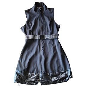 Anatomie Black Zip-Up Katana Performance Belted Sleeveless Dress